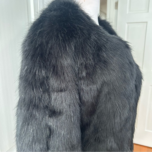 Fashion Nova Luxe Black cropped faux fur jacket L - Picture 11 of 16